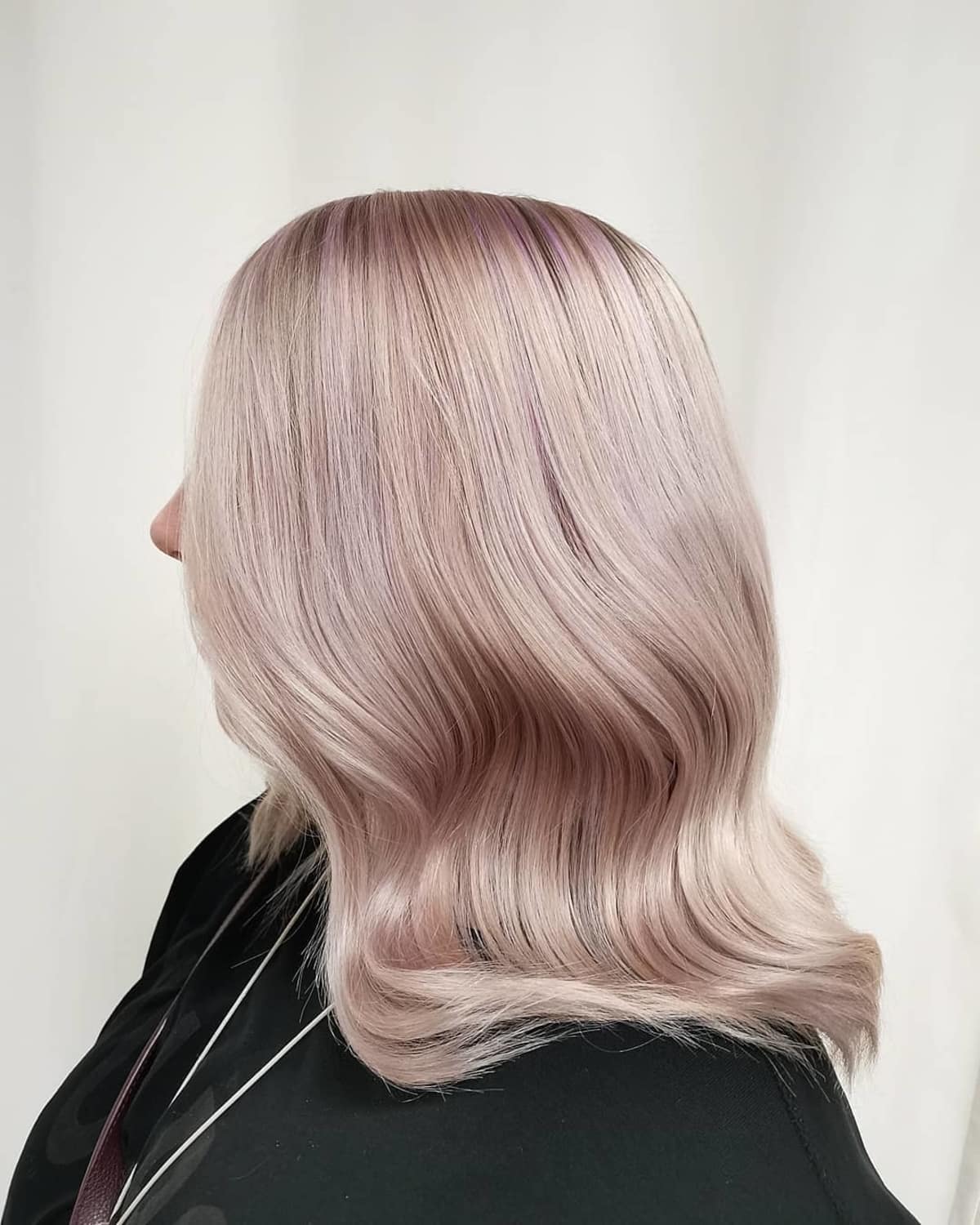 Silver blonde with pink tones