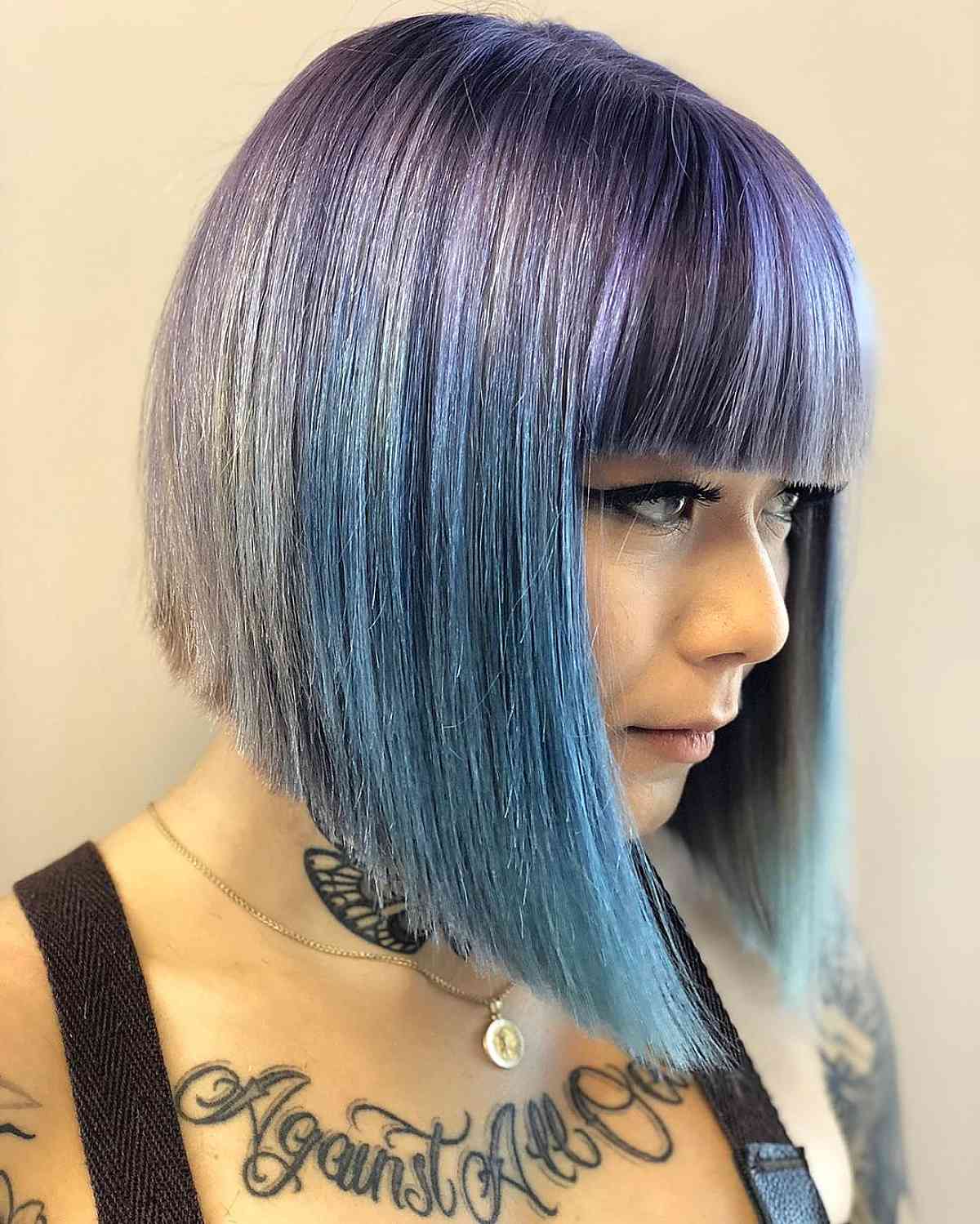 silver, blue, and lilac