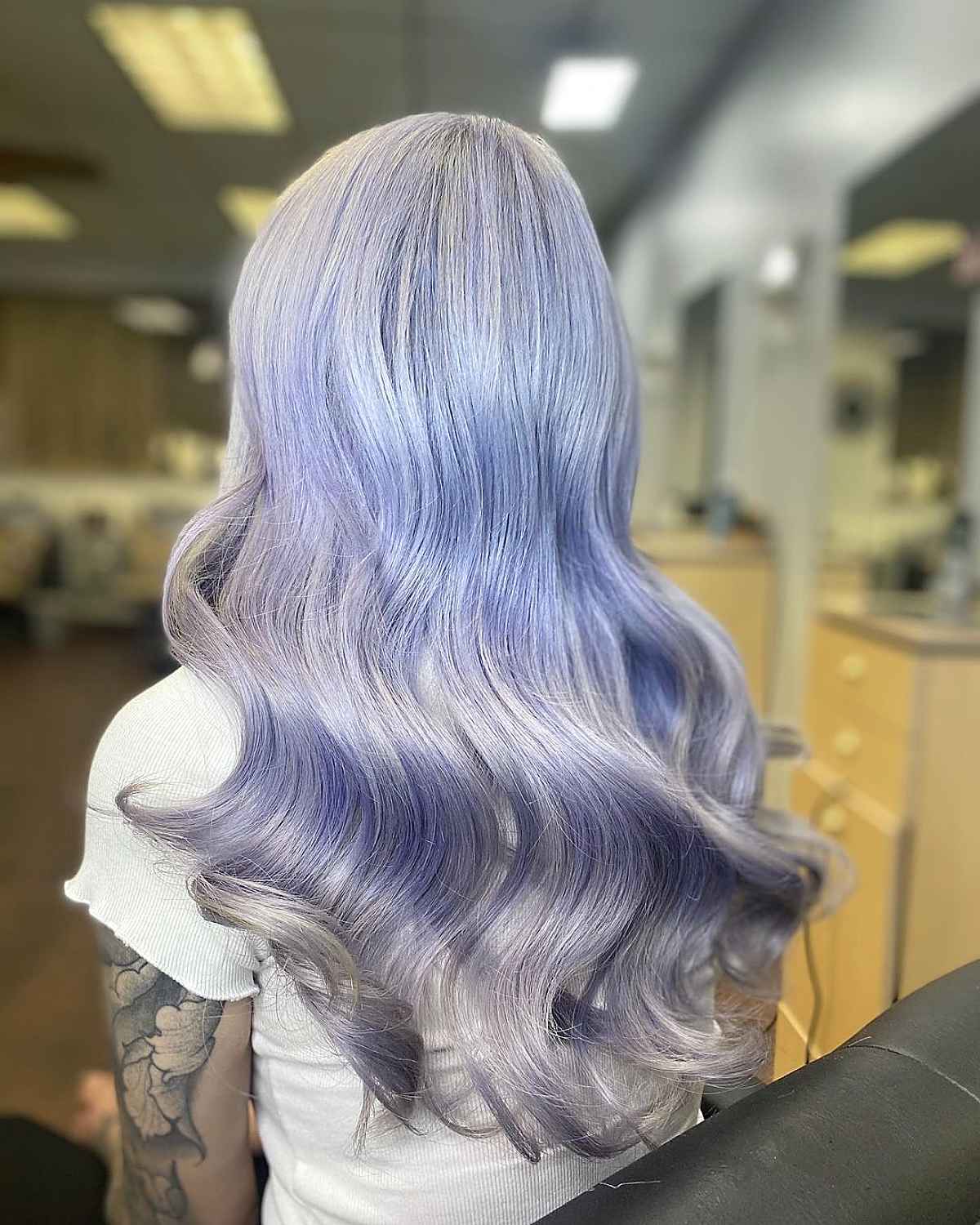 Eye-Catching Silver Lilac Hair Color