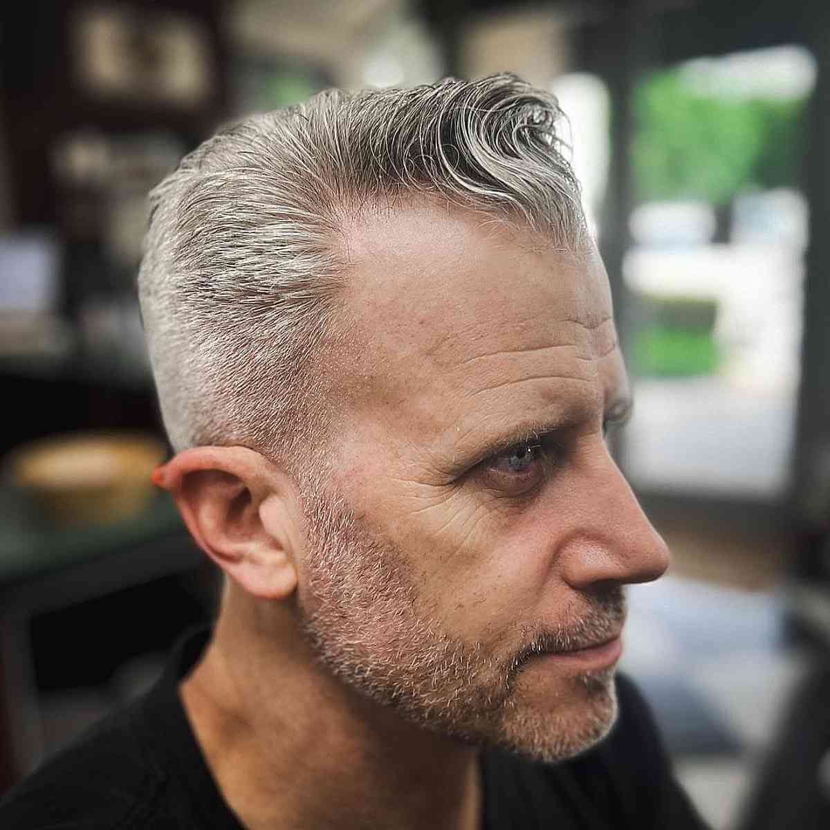 The Classic Silver Pompadour for Men with Thin Hair