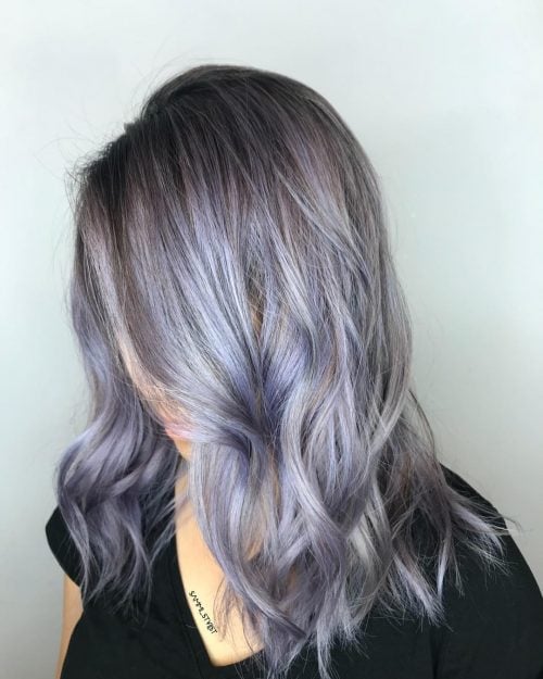 Silver Purple with Dark Roots