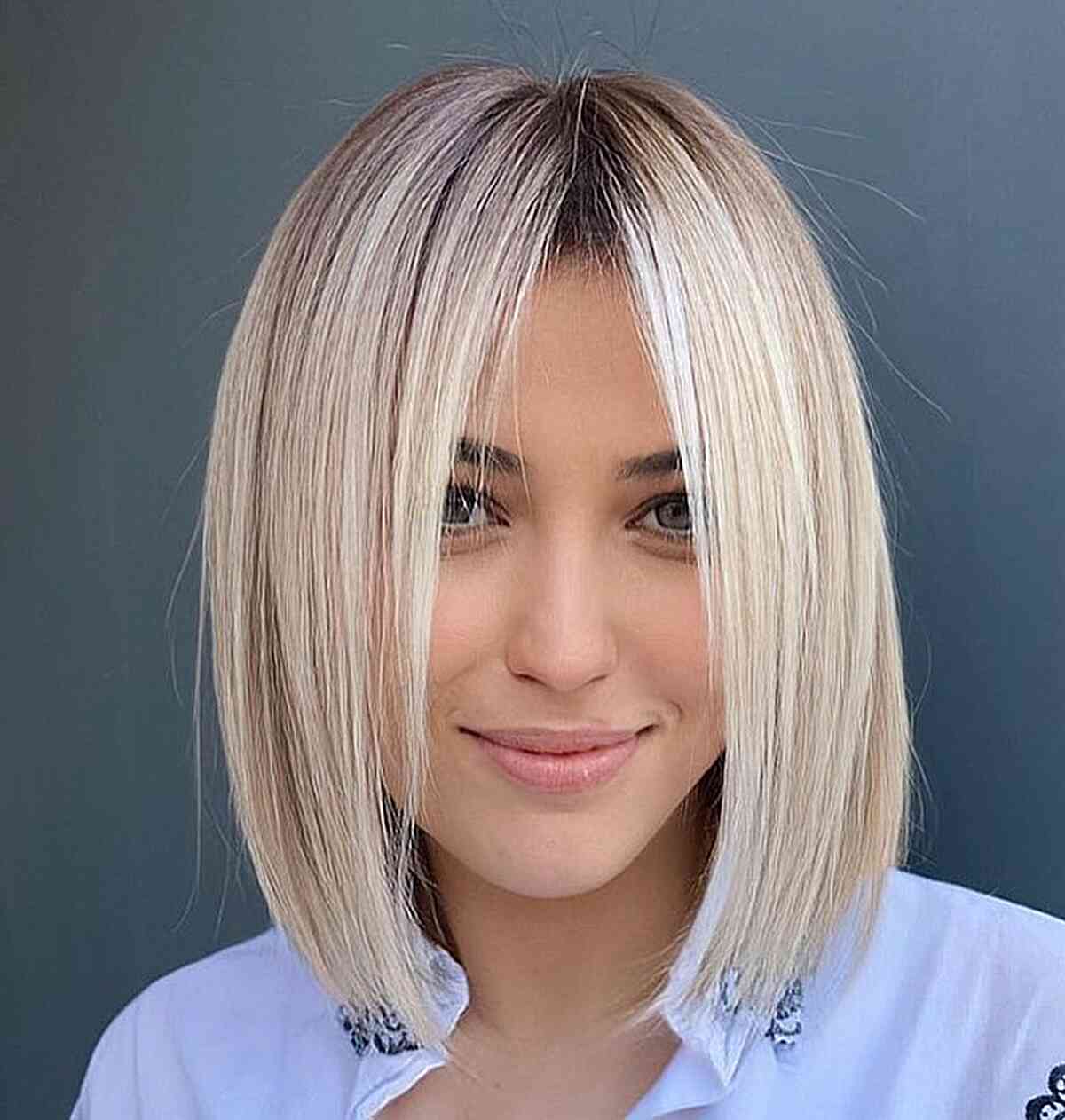 Simple Bob Haircut with No Bangs for women in their 20s with straight hair