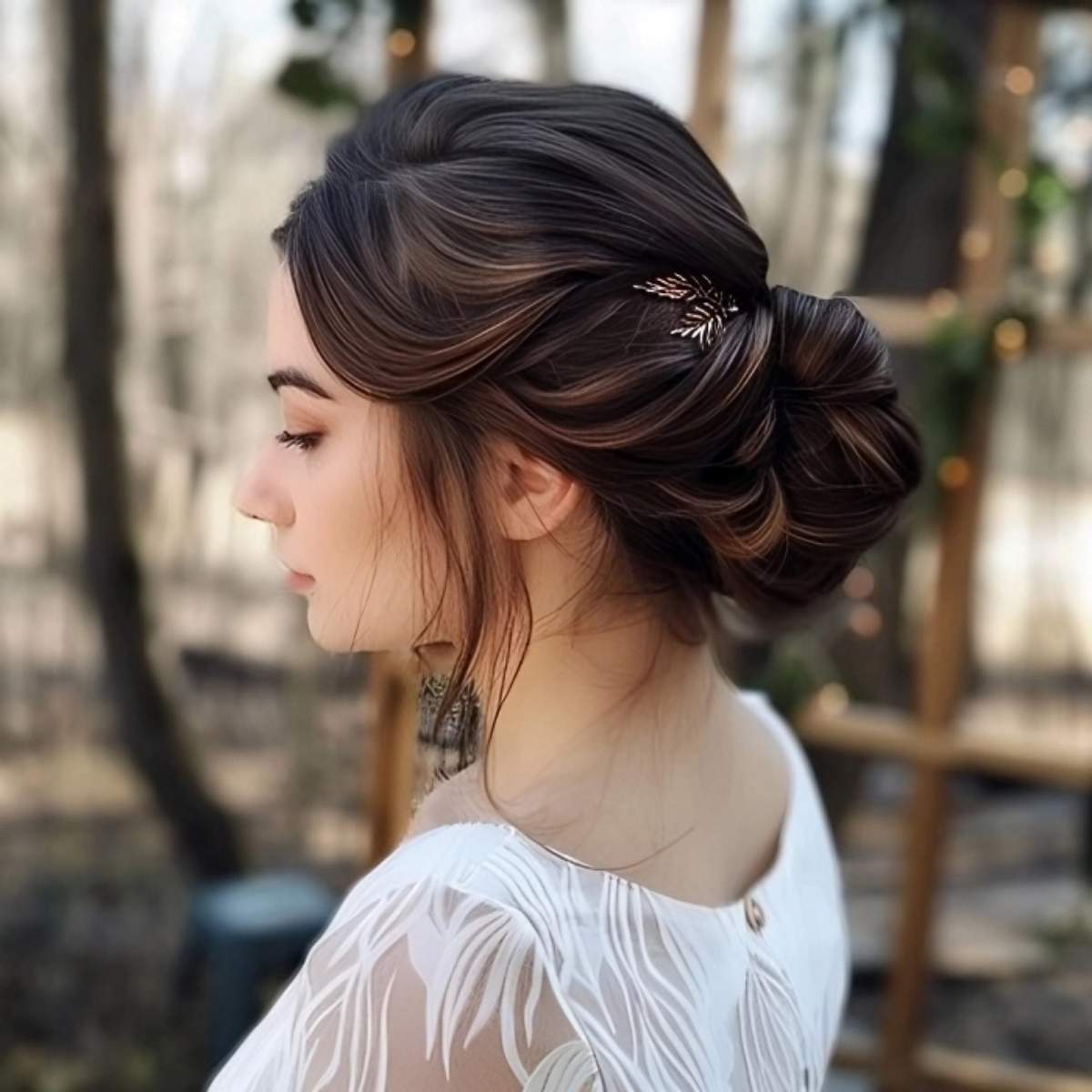 Simple Bun Updo for Prom
