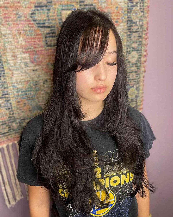 28 Gorgeous Examples of Long Hair with Side Bangs