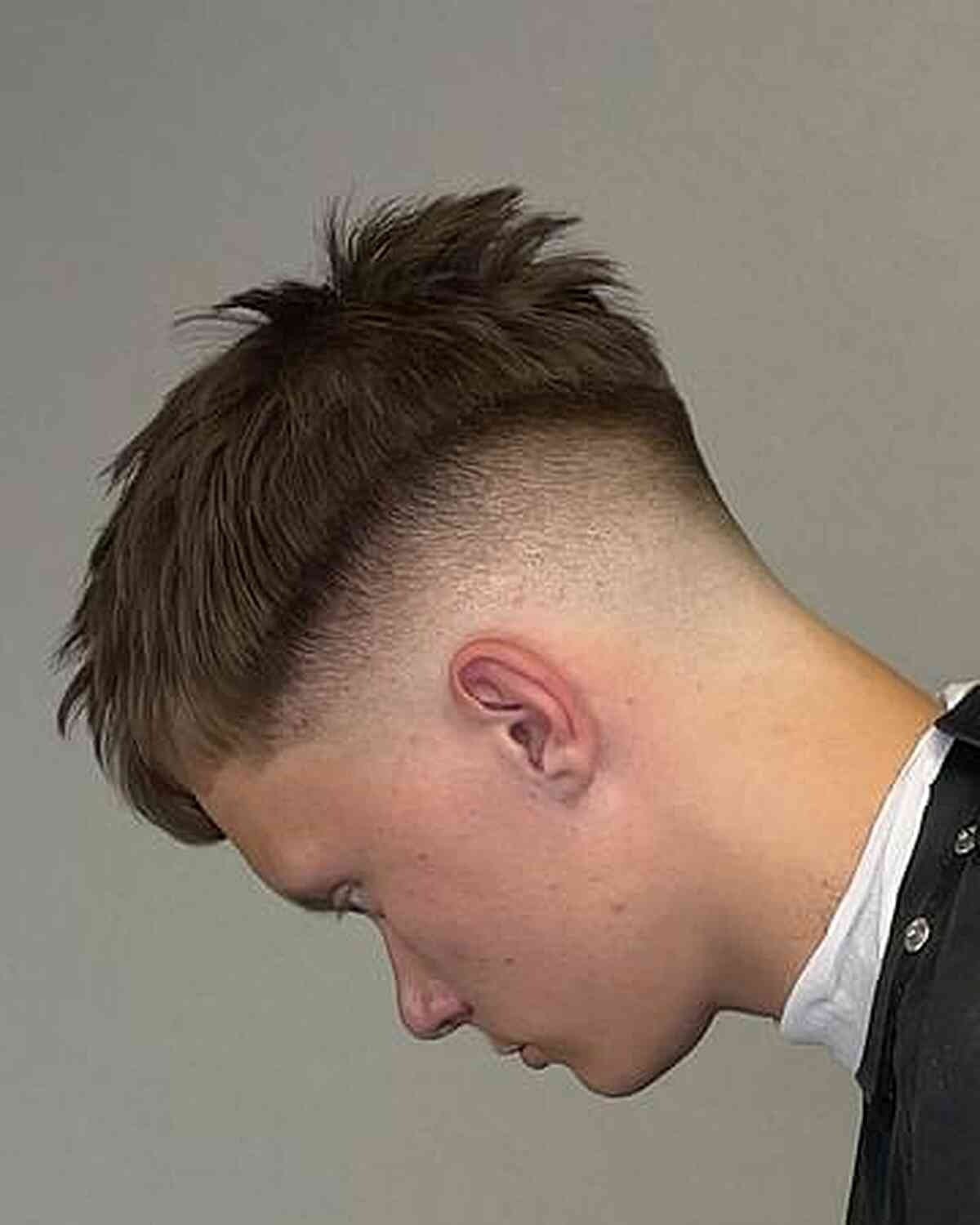Skin Fade Haircut with a Spiky Top for Dudes