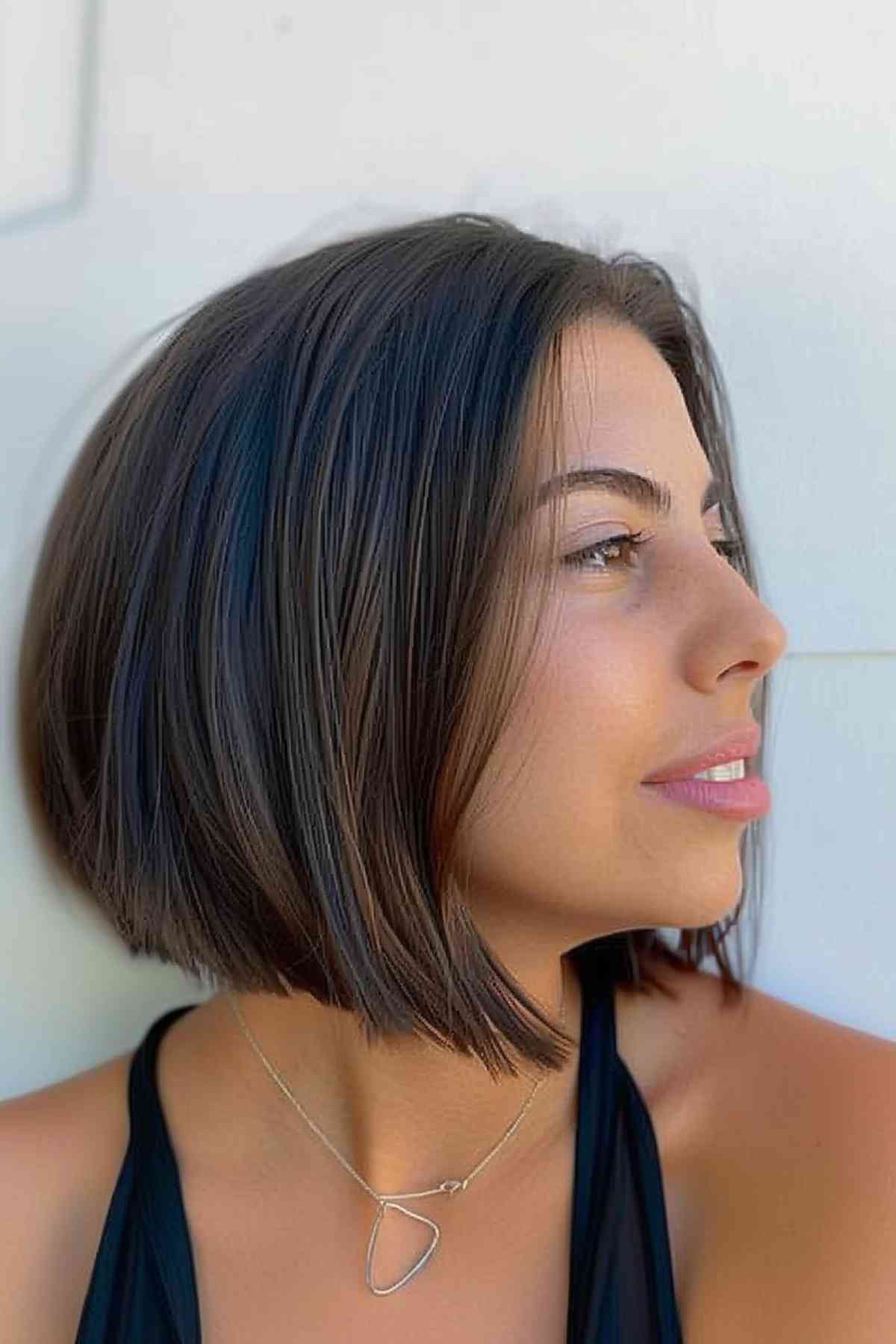 Woman with a Sleek Angled Bob Haircut