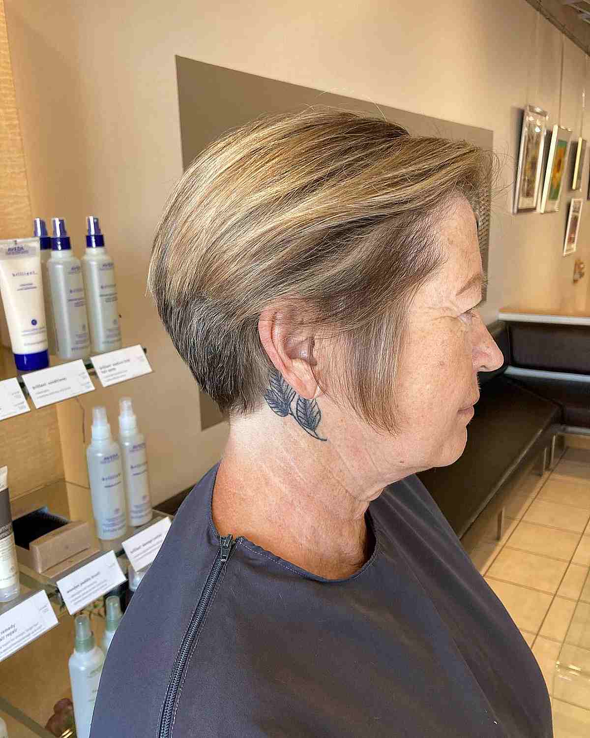 Sleek Bixie with Highlights and Lowlights for Old Ladies