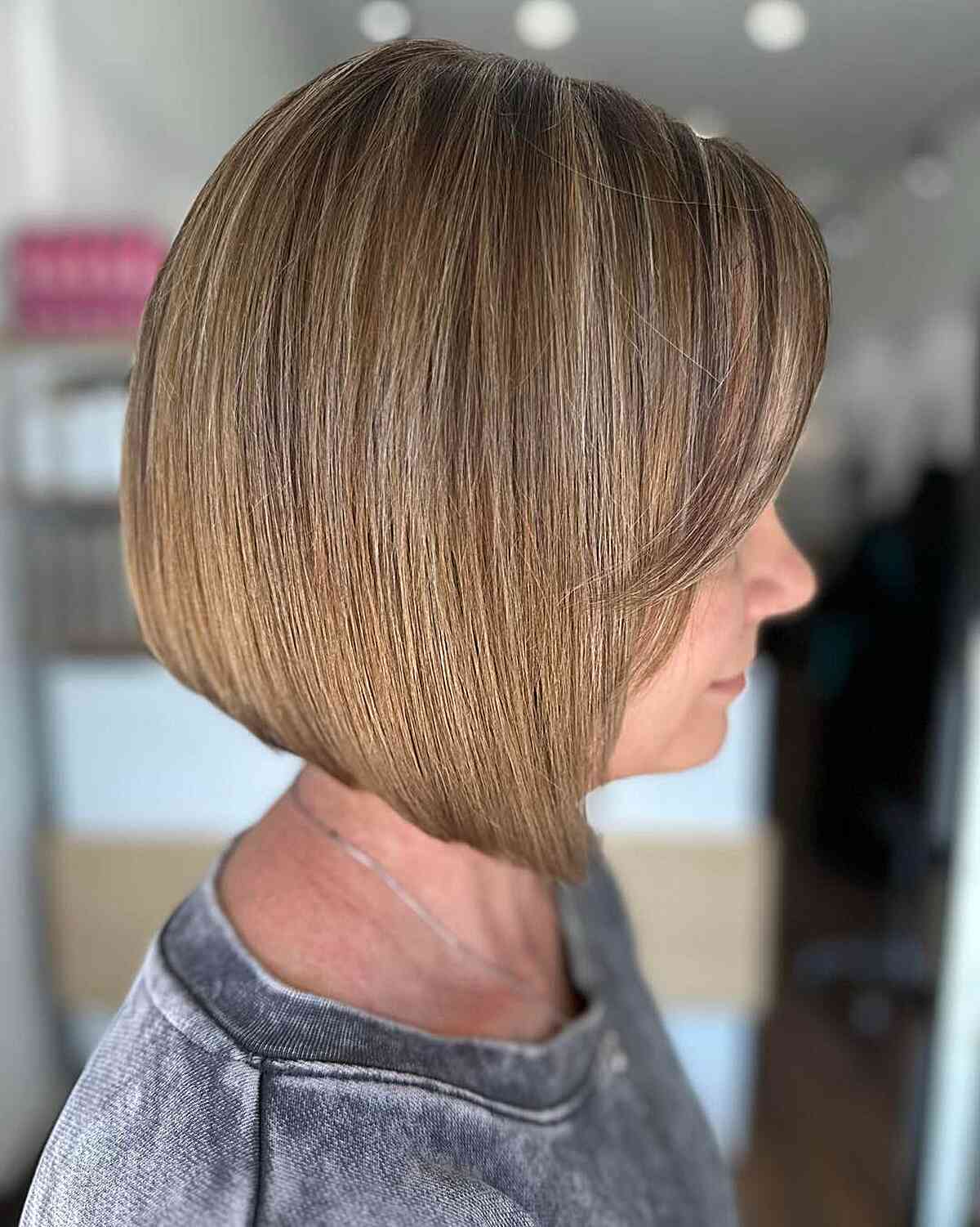Sleek Concave Short Bob with Side Bangs
