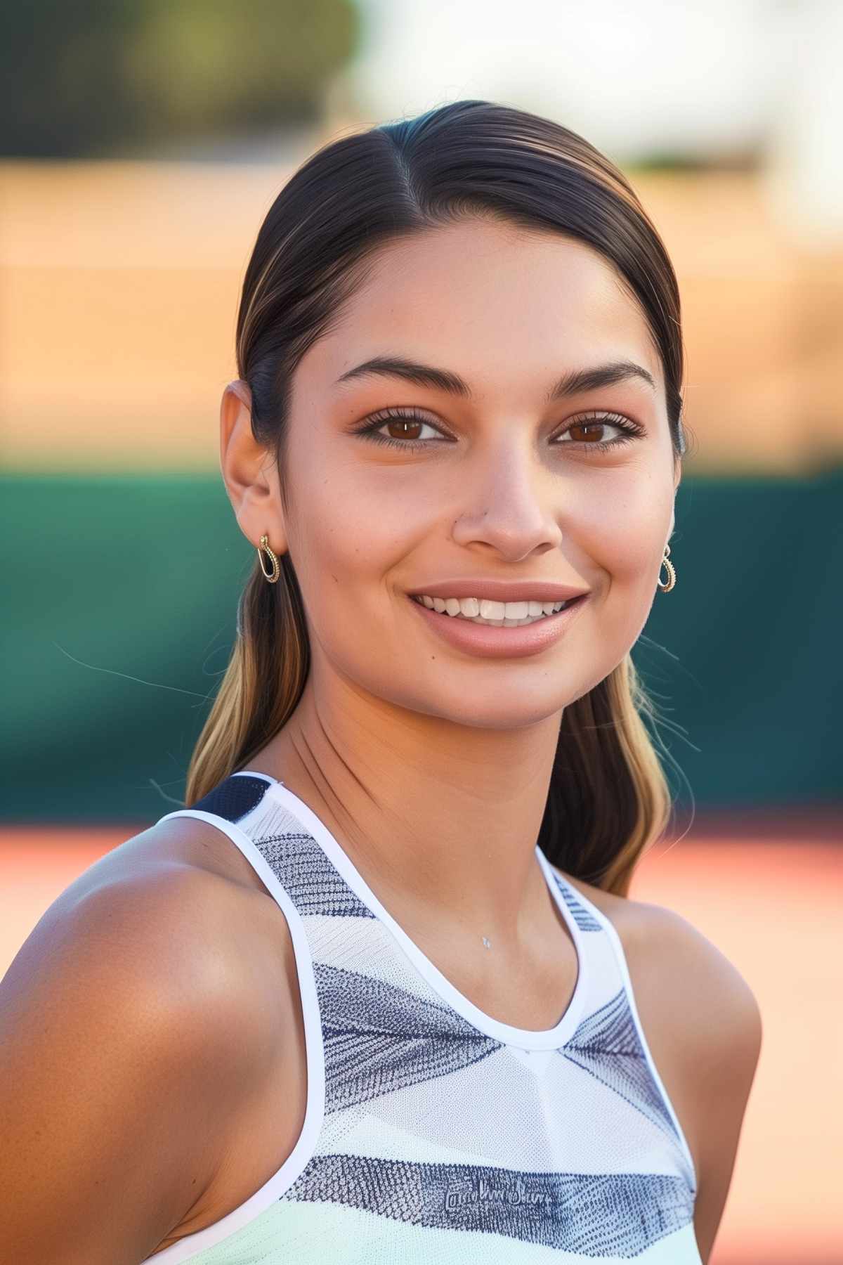 Sleek low ponytail with side part for tennis and active days