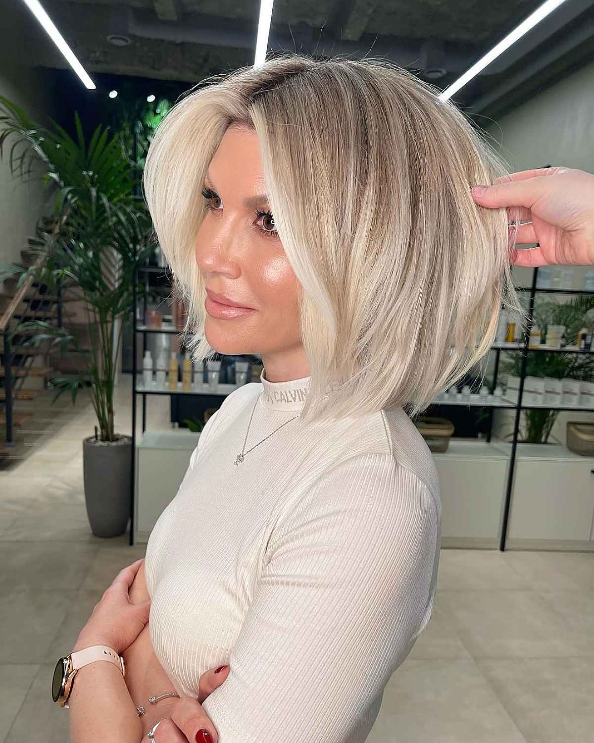 Sleek Middle-Part Bob with Layers