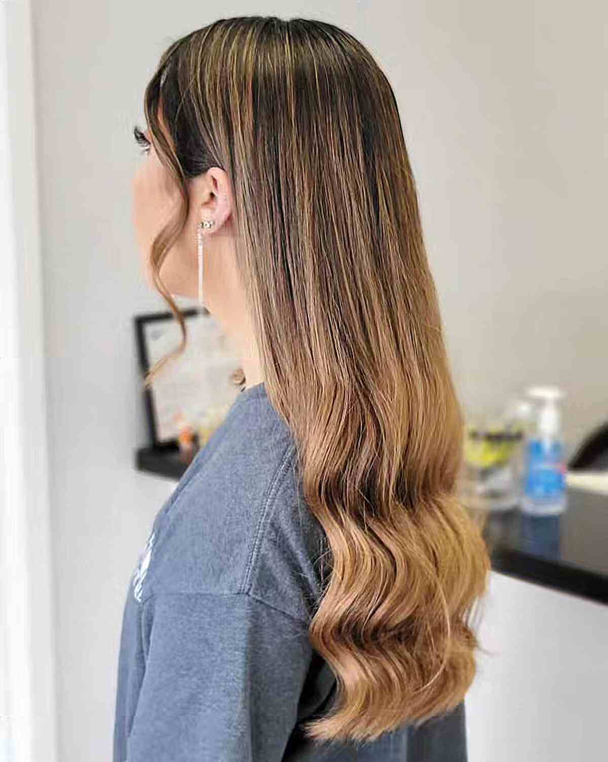 Sleek Prom Down Style with Wavy Ends for Long Hair