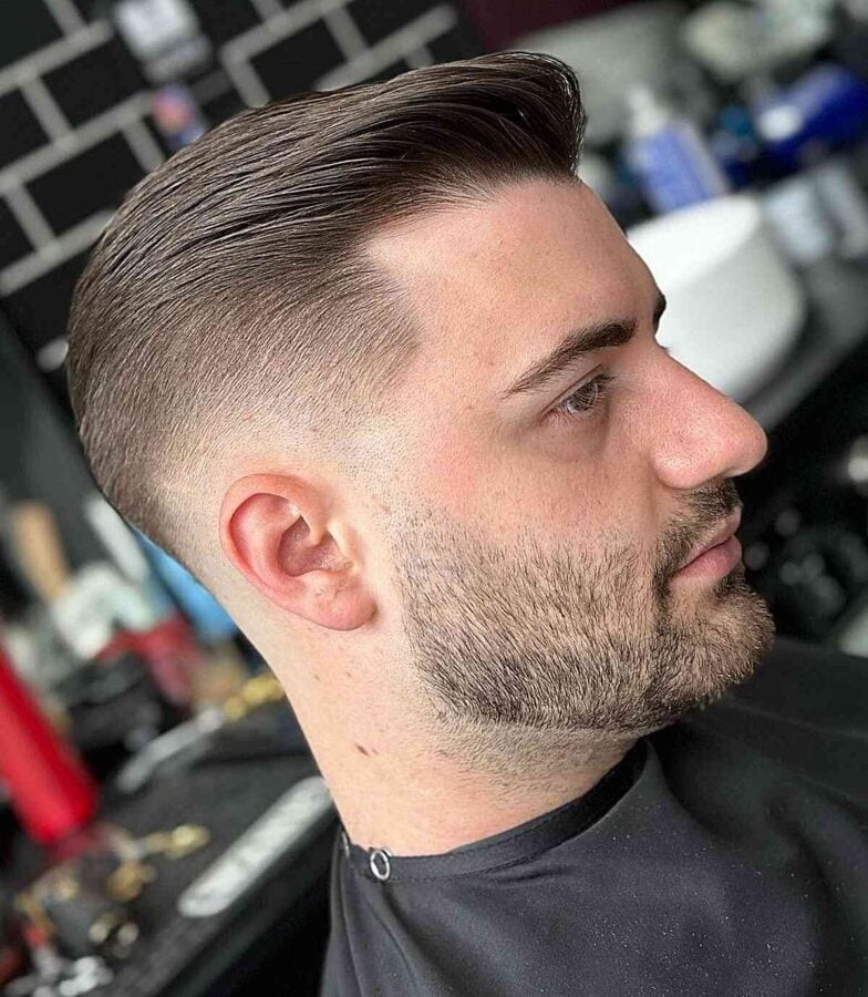Slick Back Style And Drop Taper Skin Fade On Men 784x900 