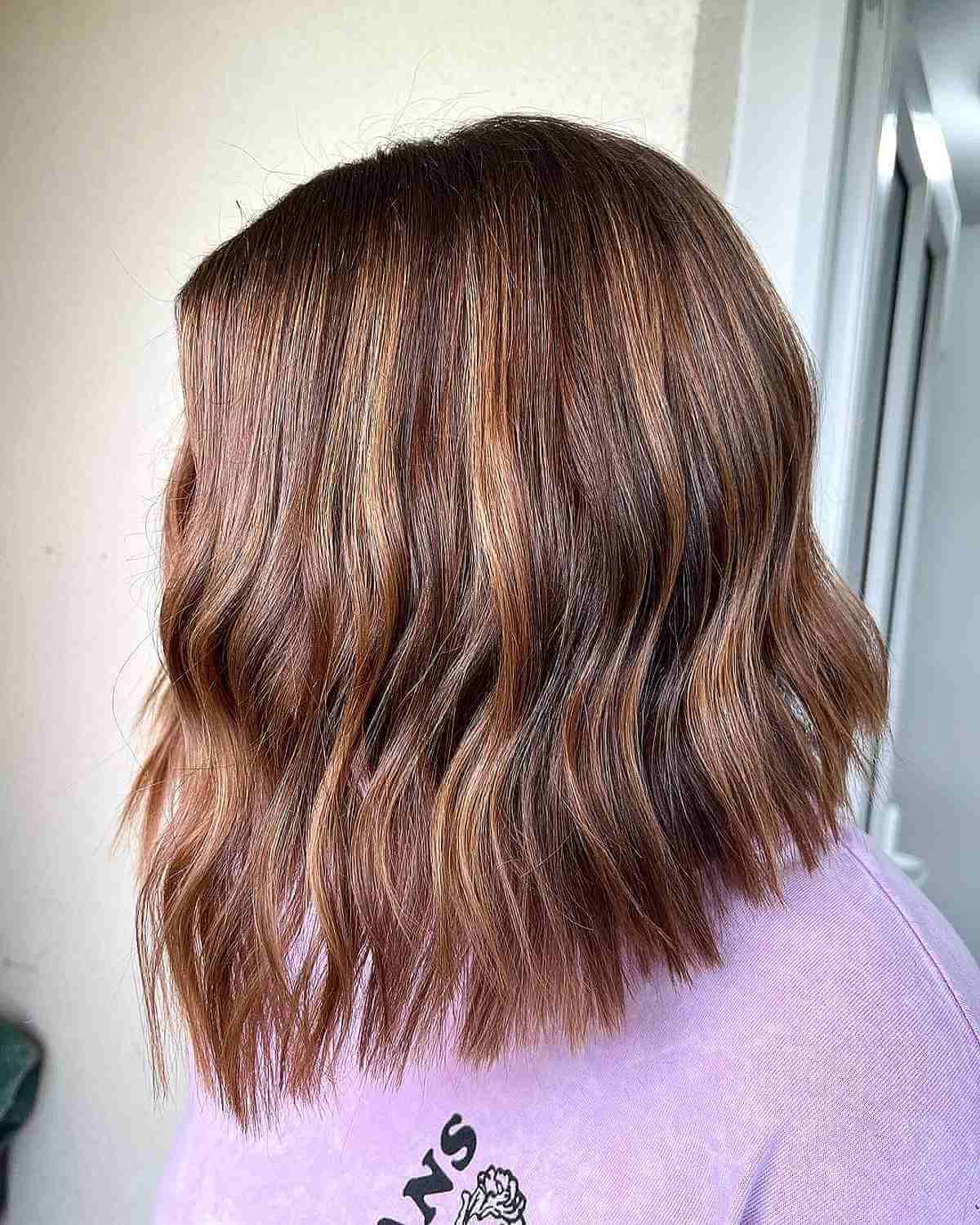 Slight A-Line Long Bob with Textured Waves