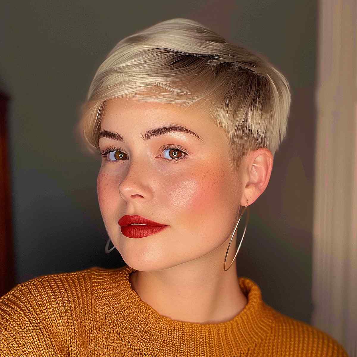 Slimming Pixie Cut for a Round Face Shape