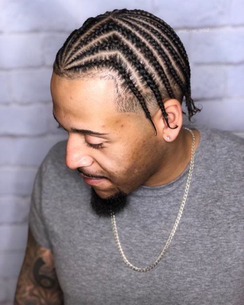 Small Braids in Cornrow Style for Black Guys