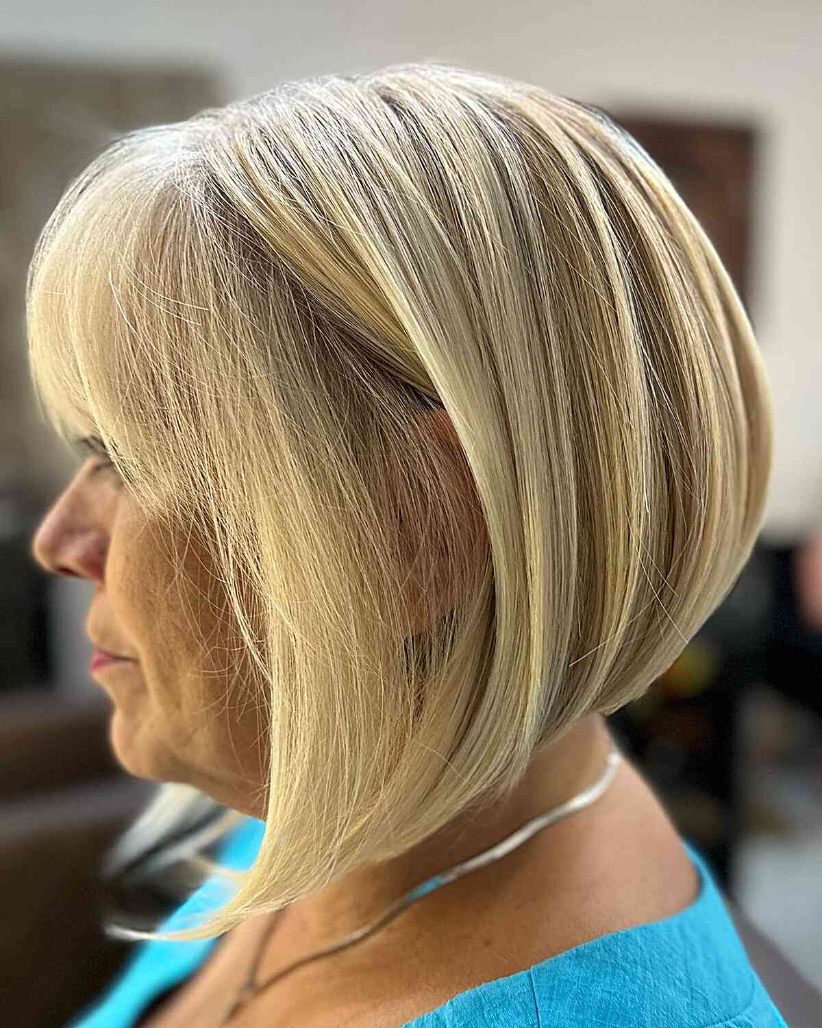 Soft A-Line Bob for Older Women with Short Hair