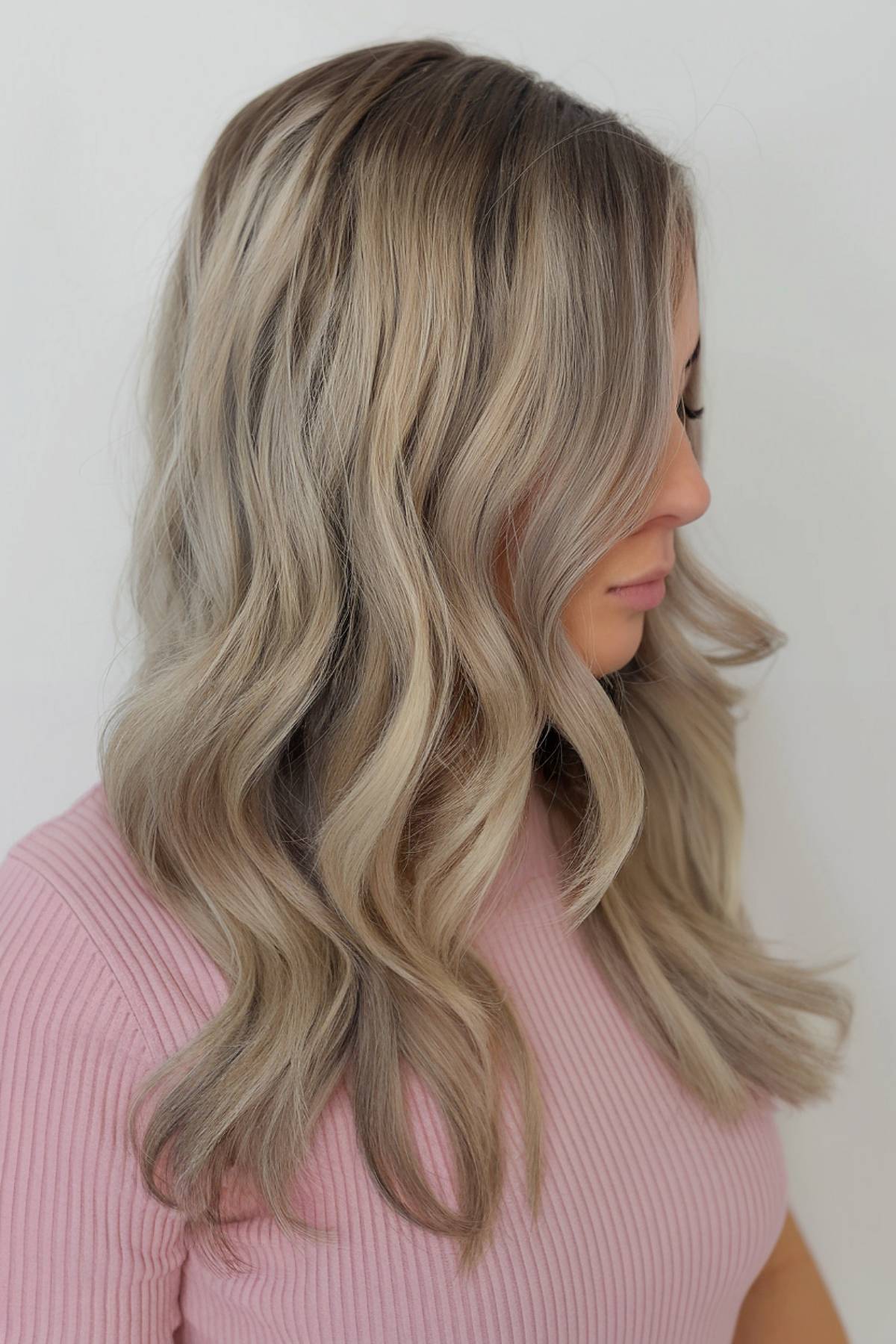 Soft ash blonde balayage