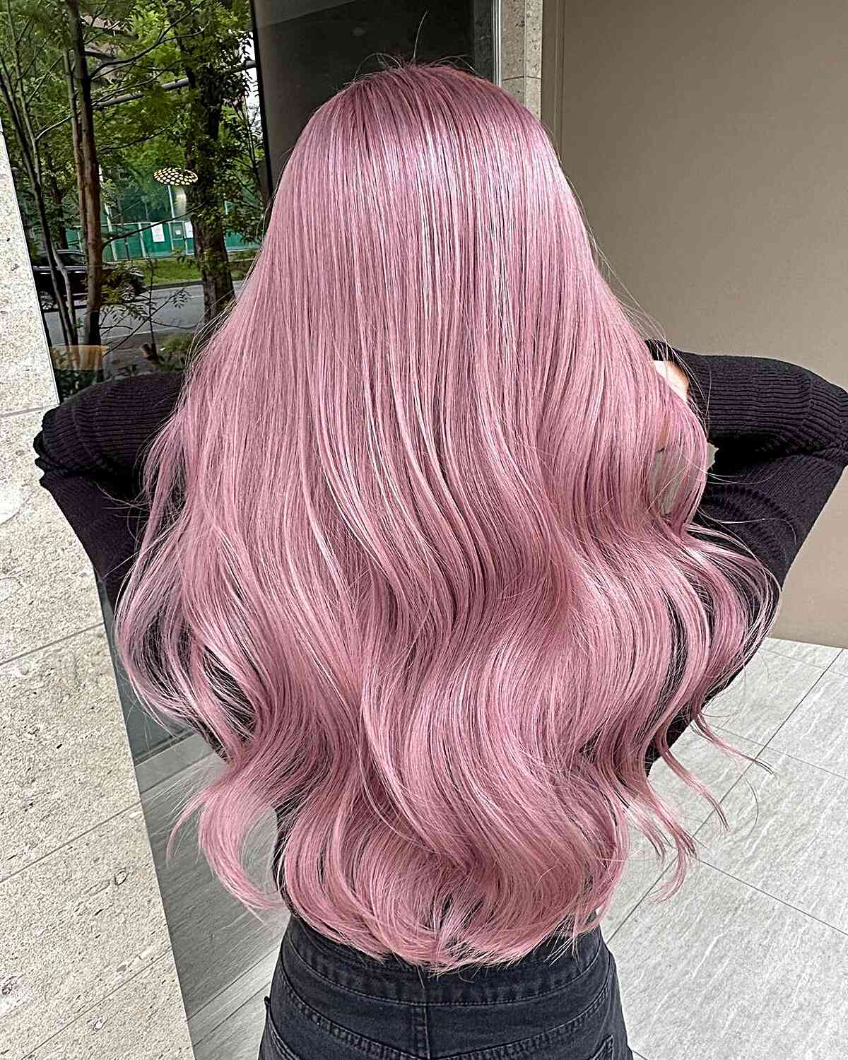 Soft Baby Pink Long Hairstyle