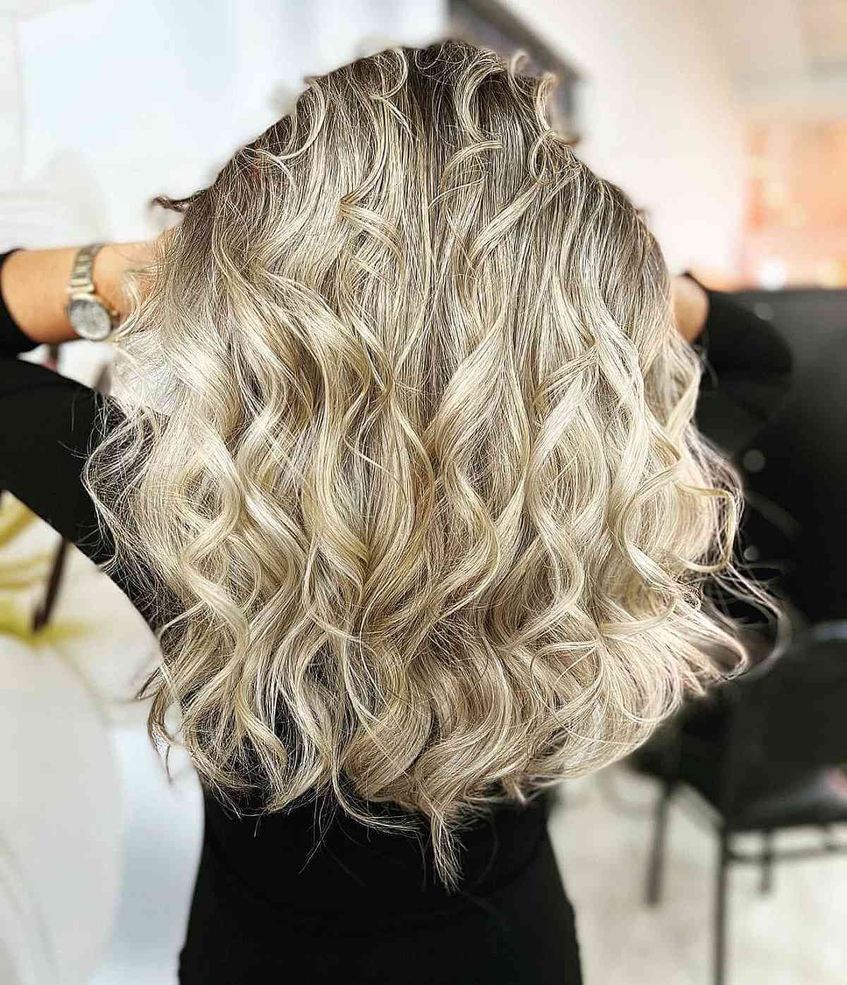 Soft Blonde Highlights for Curly Hair