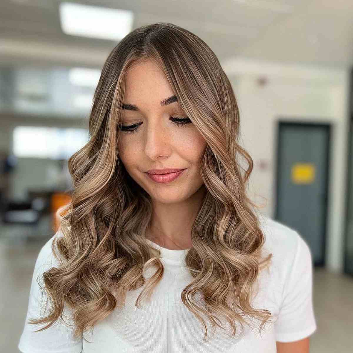 Soft Bronde with Curled Ends