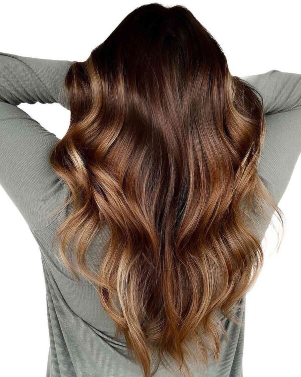 Soft Chocolate Brown With Honey Highlights 600x750 