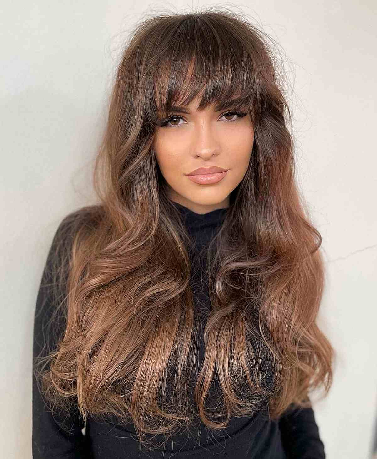 Soft Layers and a Fringe on Long Frizzy Hair