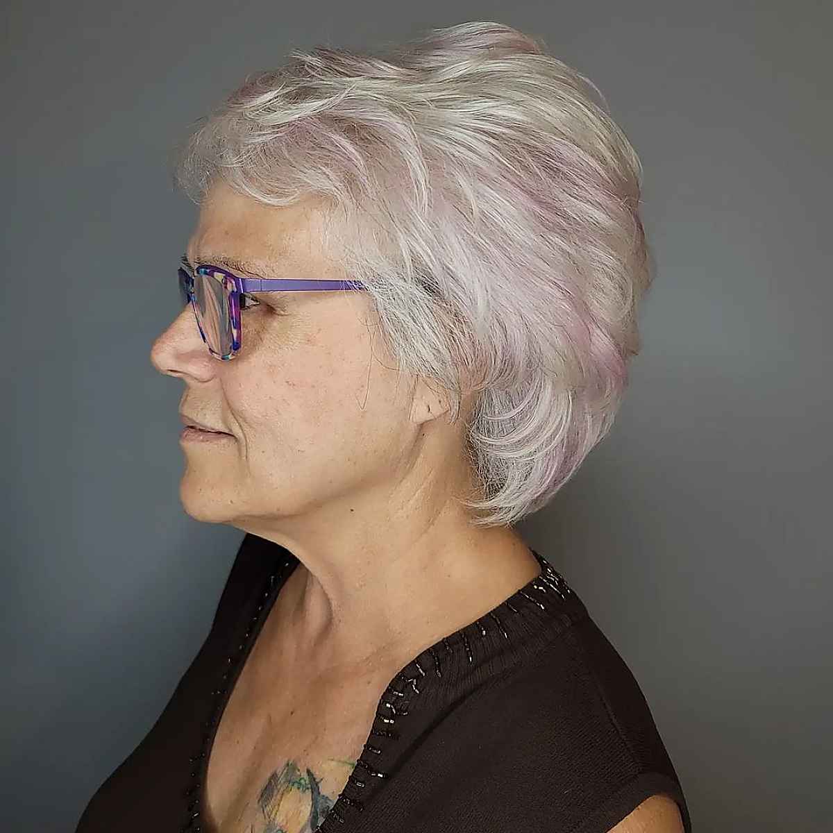 Soft Layers on a Feathered Bob for Ladies Over 60