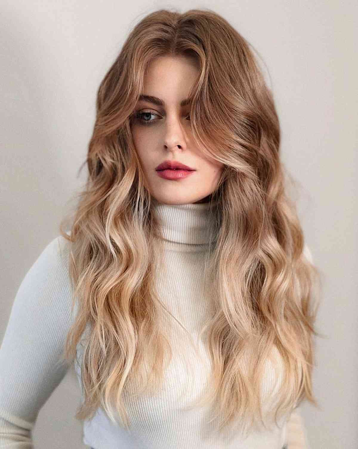 Soft Light Brown to Light Blonde Ombre for Long Hair