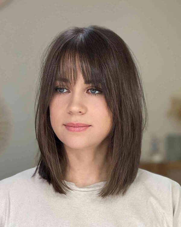 20 Examples of How to Get a Long Bob with Bangs for Thin Hair