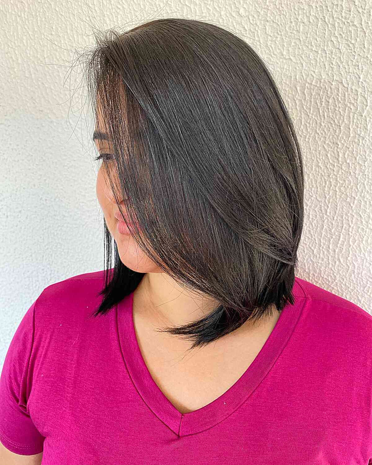 Soft Long Bob with Stacked Subtle Layers
