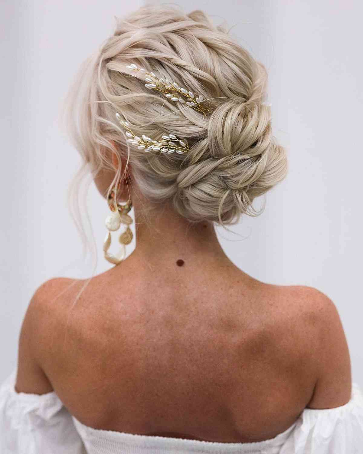 Soft Long Curly Updo for a Wedding