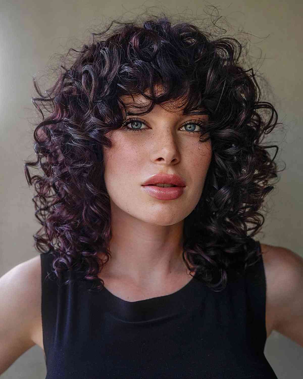 79 Best Ways to Pair Curly Hair with Bangs