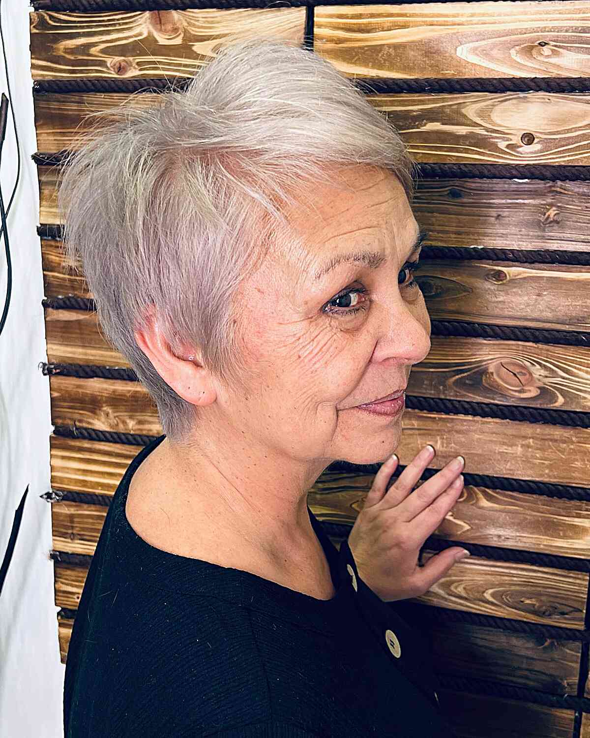 Soft Pixie Cut for Silver-Haired Women