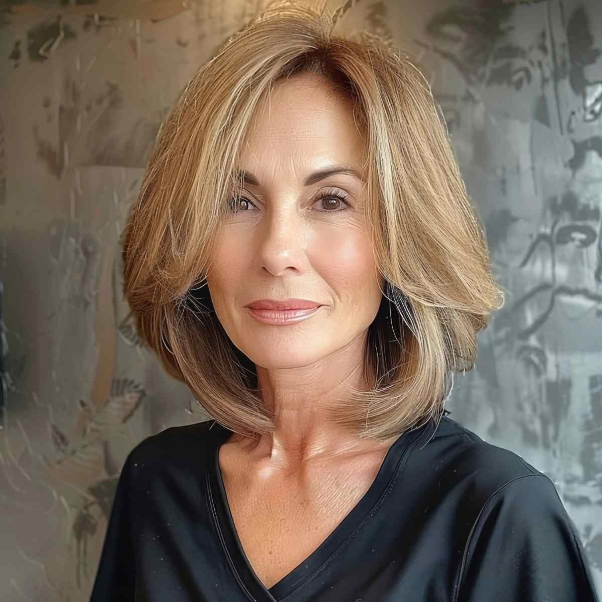 Soft Rounded Bob on Medium-Length Hair for 40-year-olds