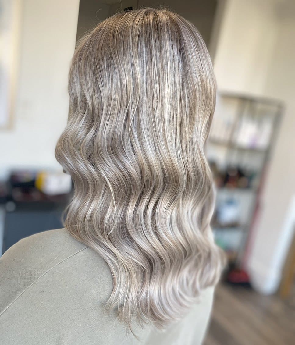 Soft Silver Blonde hair color