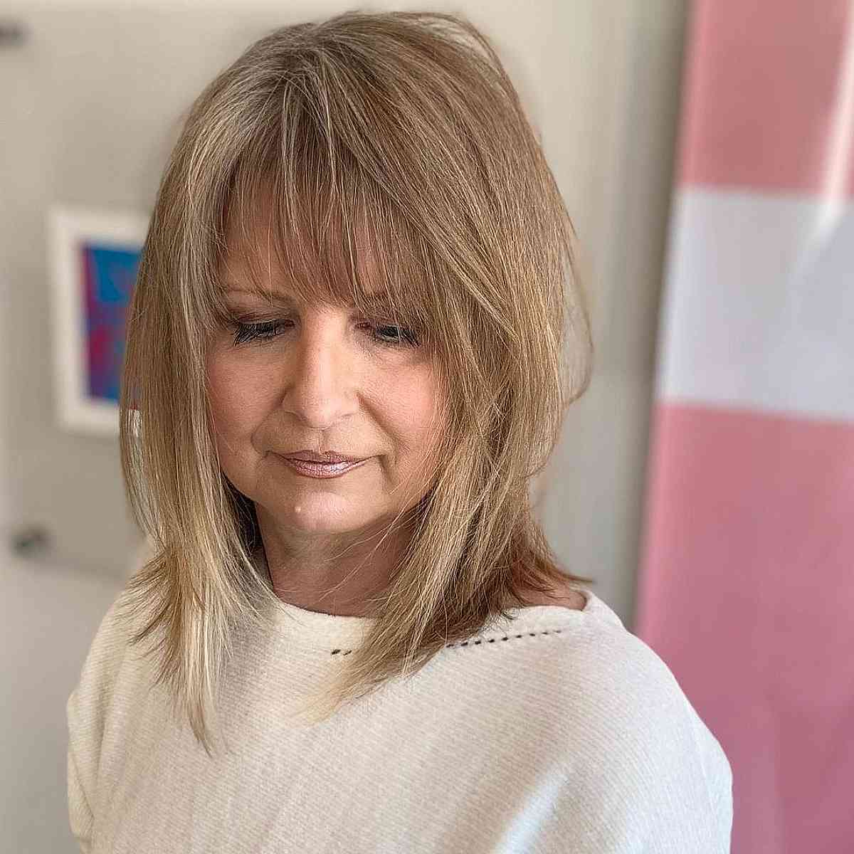 Soft Textured Lob for Women Over 60 with Thin Hair