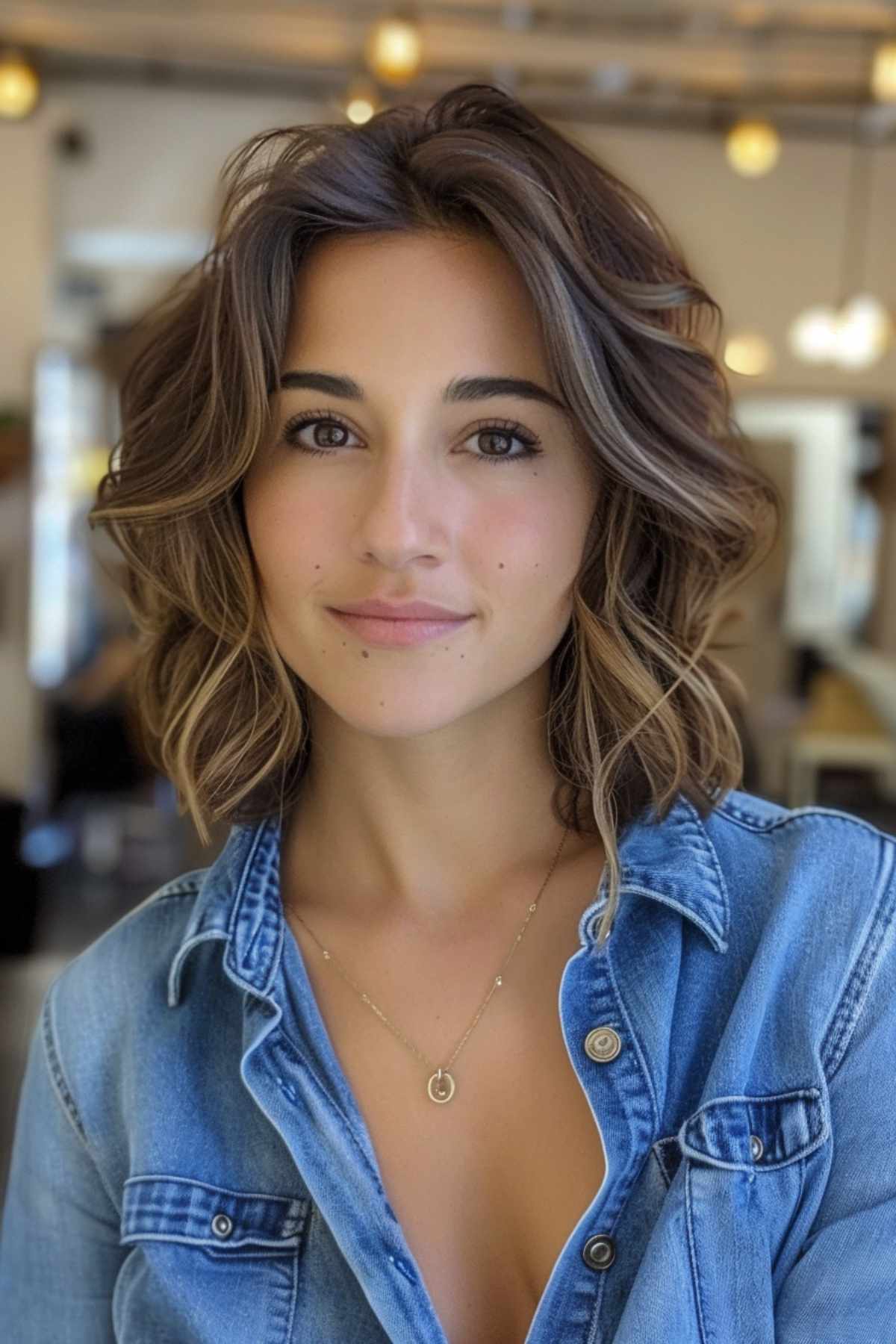 Soft waves in a messy short cut, perfect for medium-to-fine hair with added movement