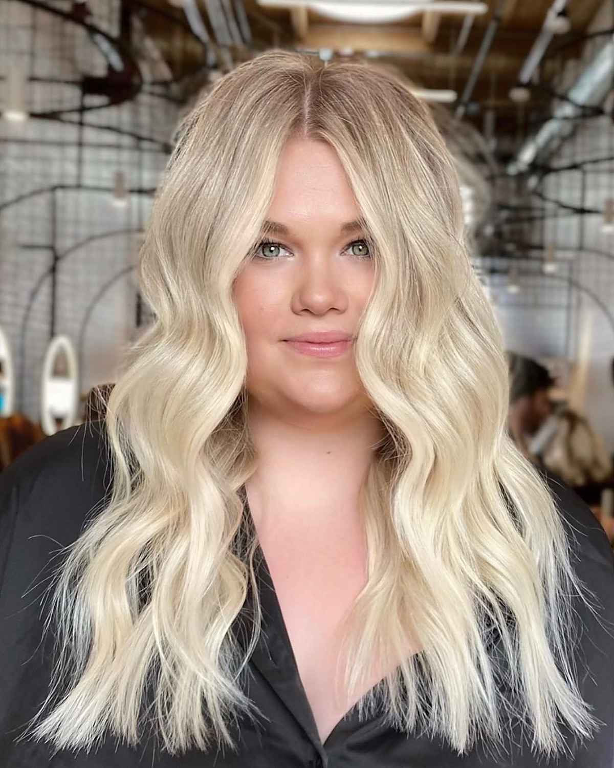softer upkeep for long blonde hair for round faces