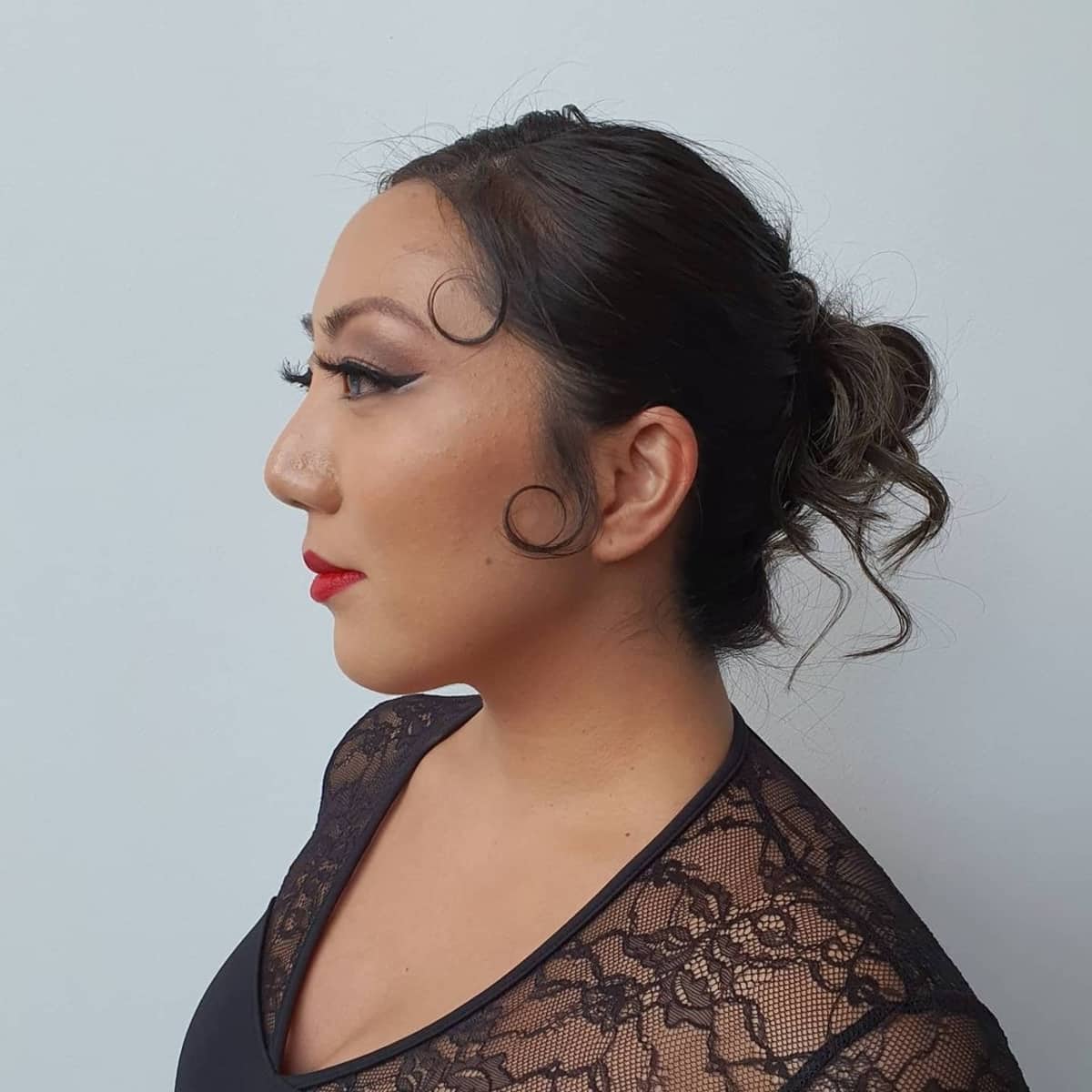 Sophisticated Updo with Kiss Curls