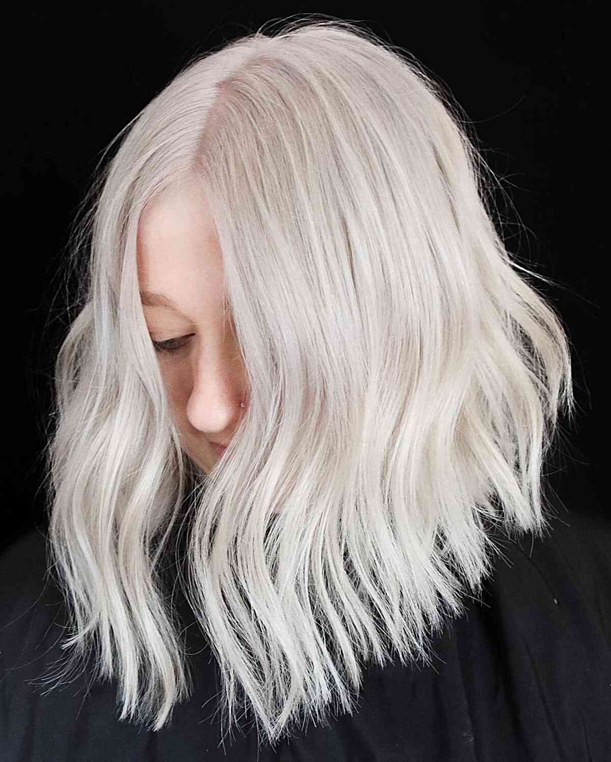 Spectacular Platinum Inverted Lob with Layers