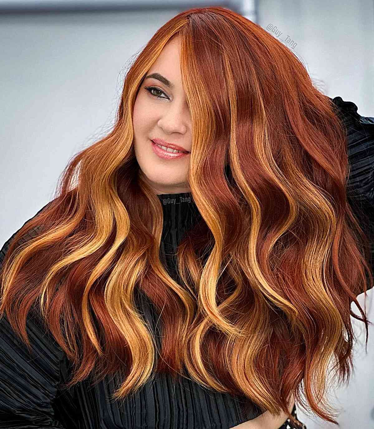 Spiced-Up Red and Blonde Highlights