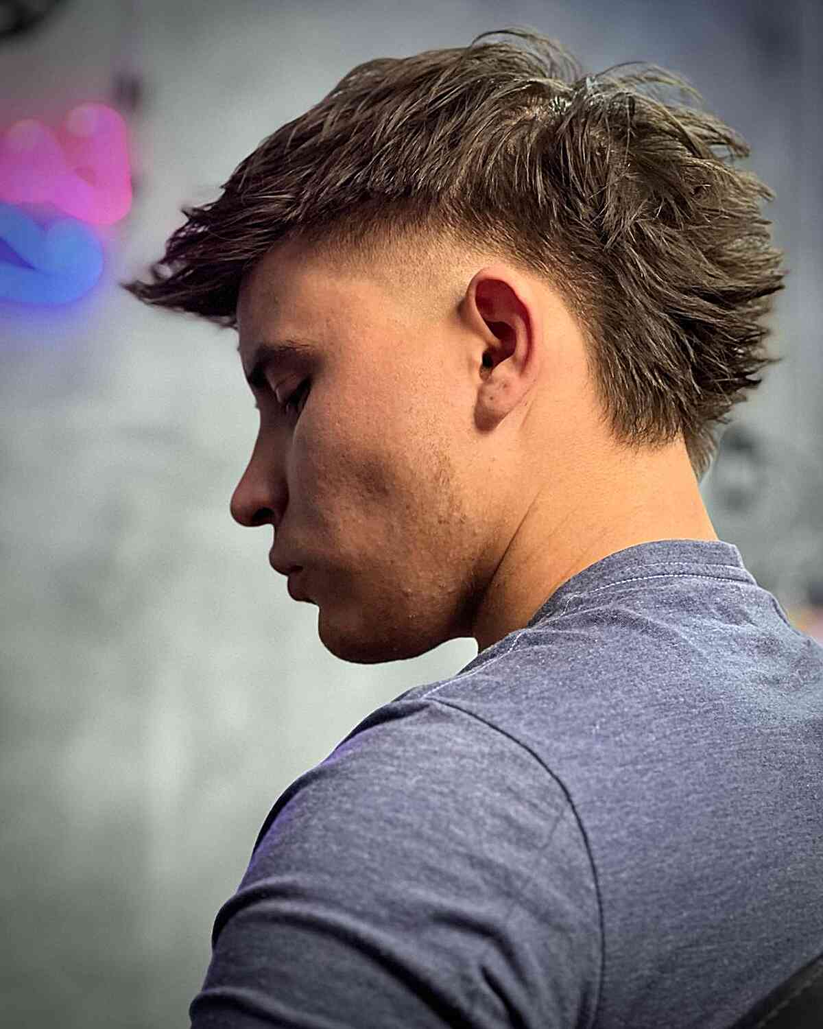 Spiked Mullet Fade Haircut on Guys