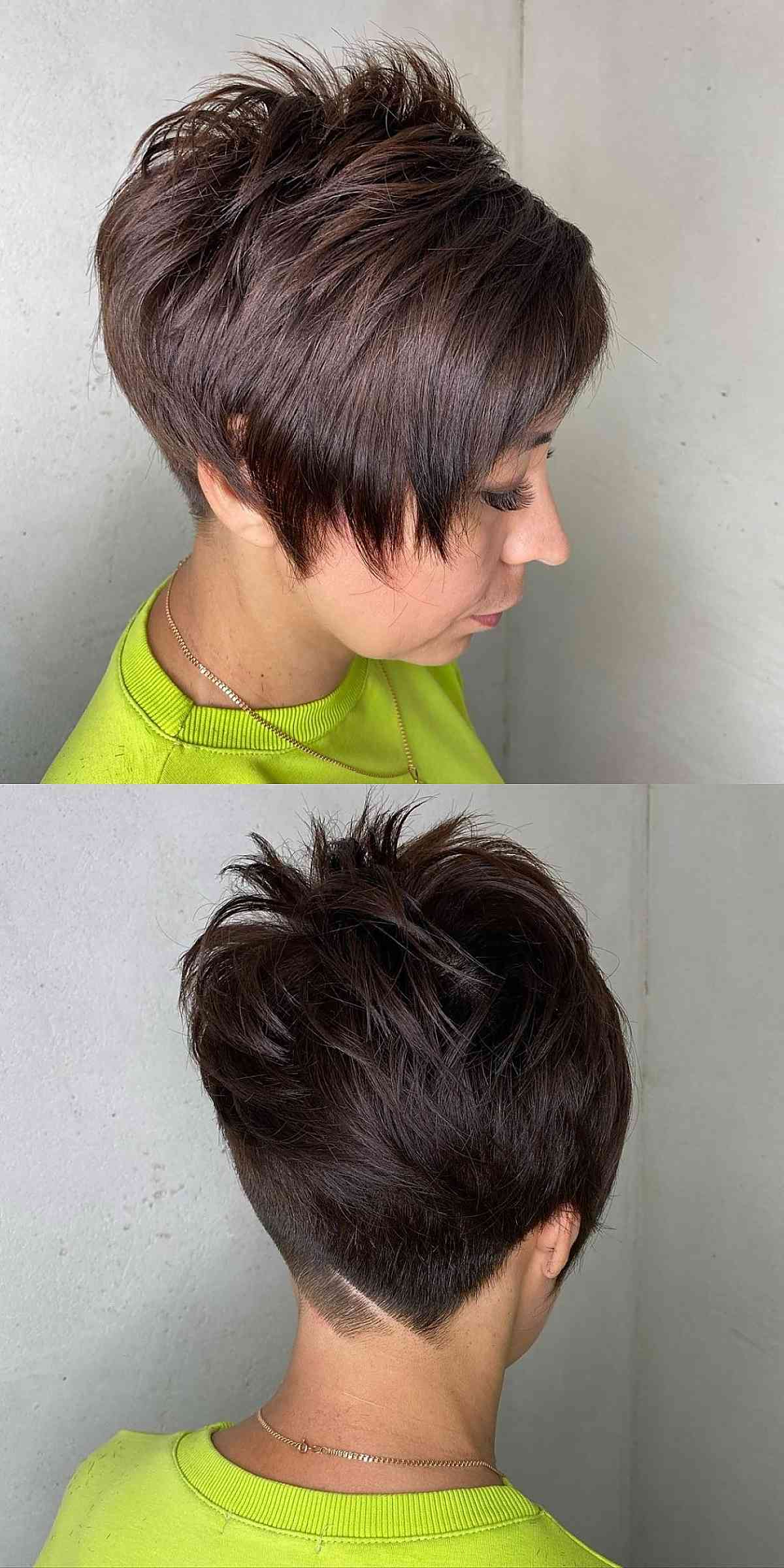 Spiked pixie undercut for thick hair
