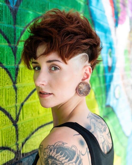 Wavy Spiked Pixie Cut with Long Bangs