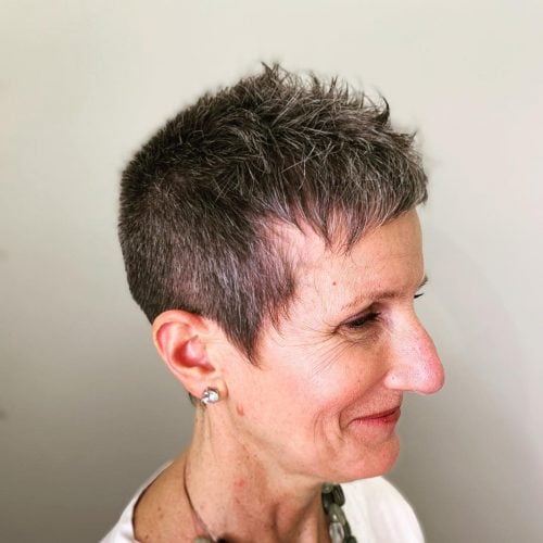 Low-Maintenance Short Spiky Cut for Over 60