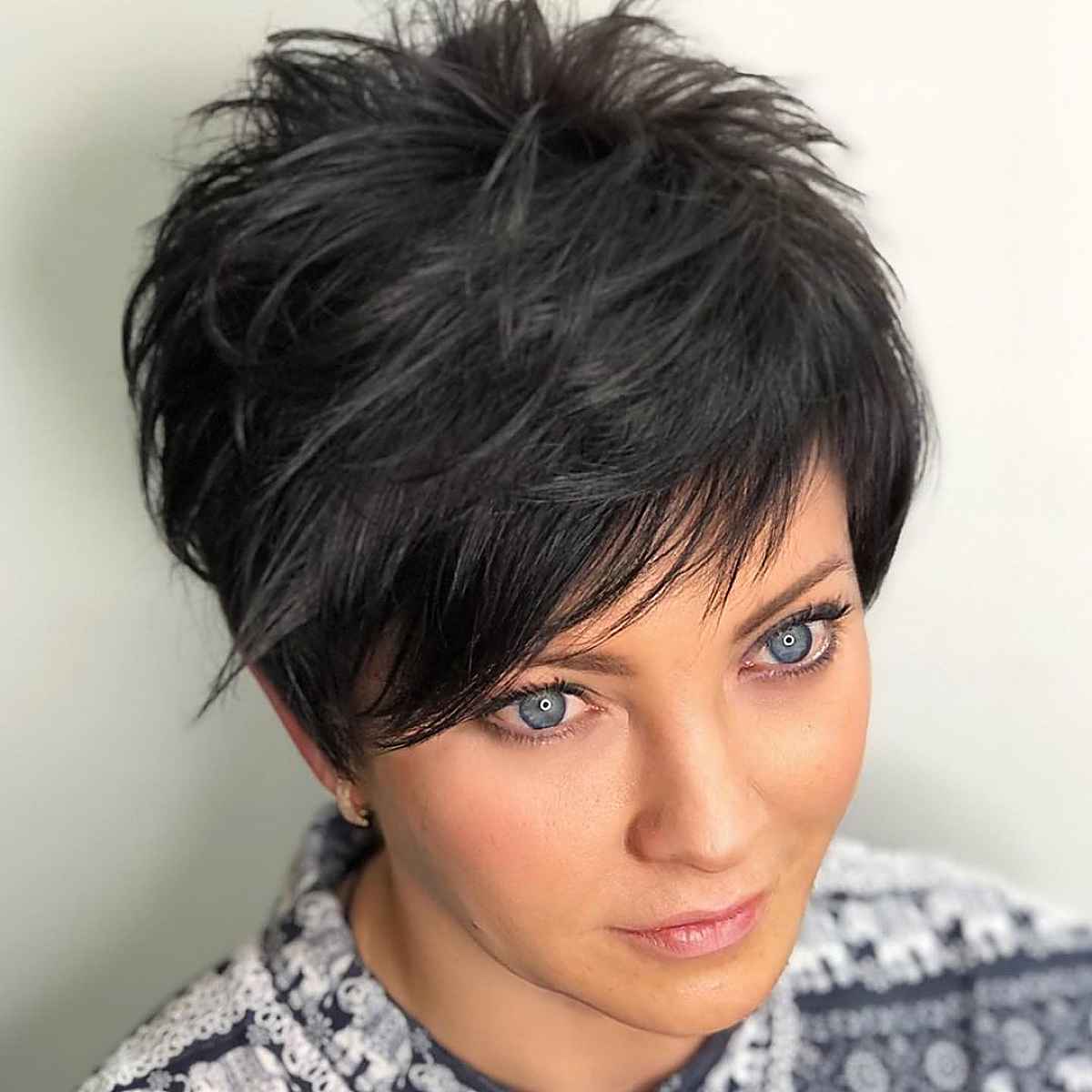 Spiky pixie with bangs