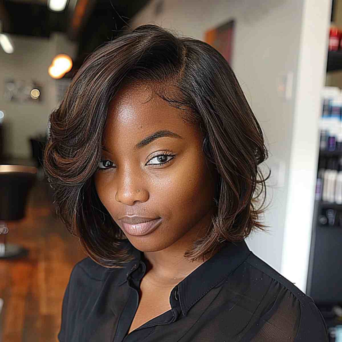 Side-Parted Bob with Closure Sew-In Wig