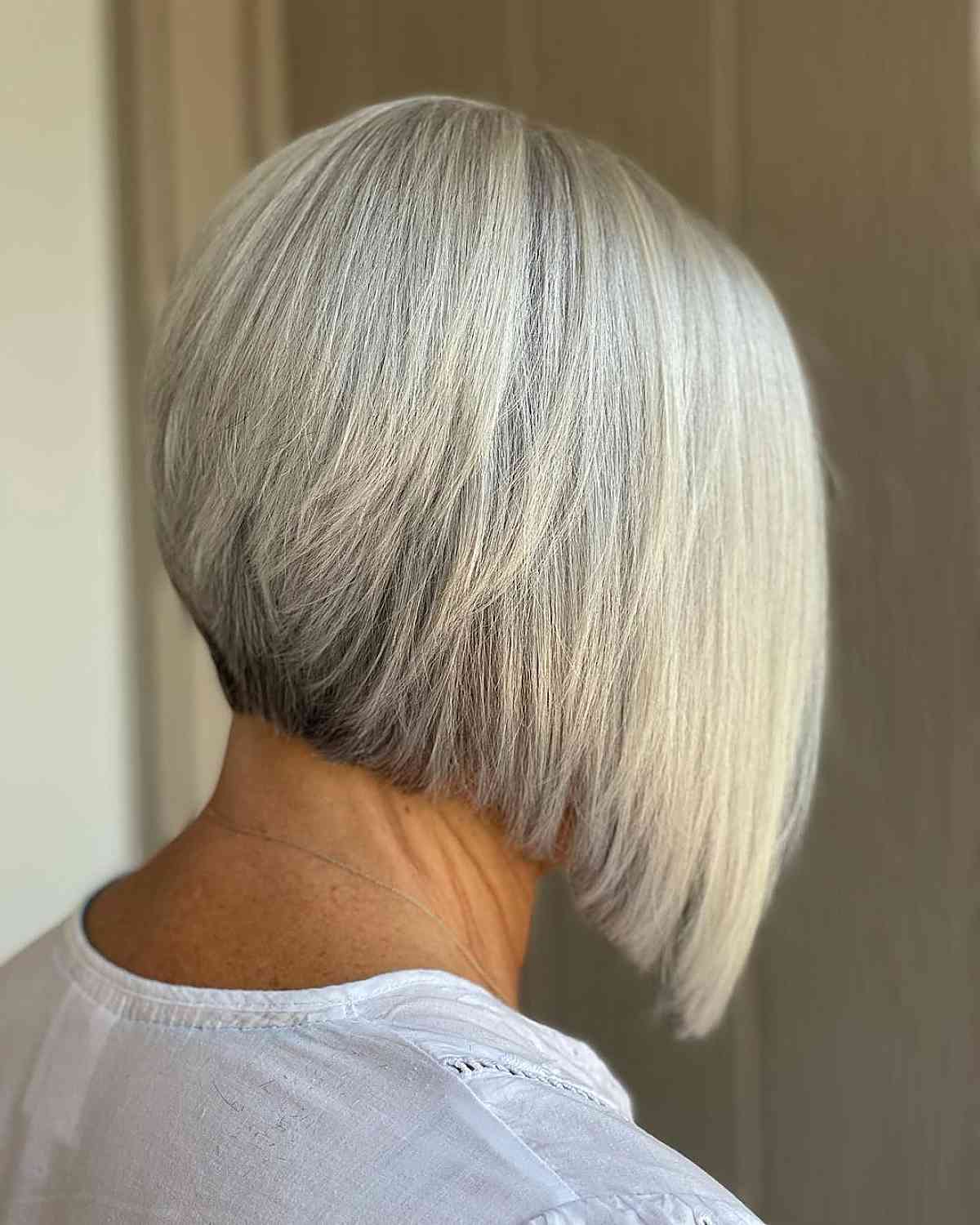 Stacked a-line bob for women over 50