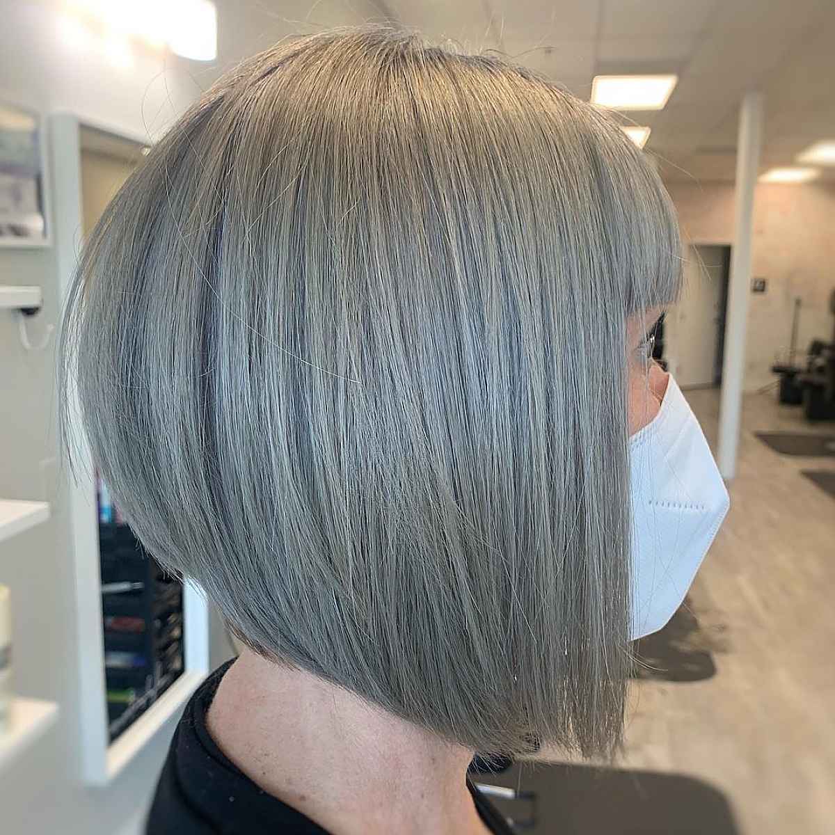 Stacked A-line Bob with Bangs for Thick Hair