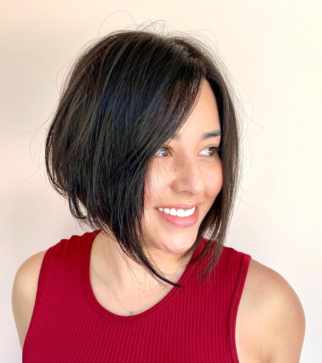 Stacked Angled Bob for Fine Hair